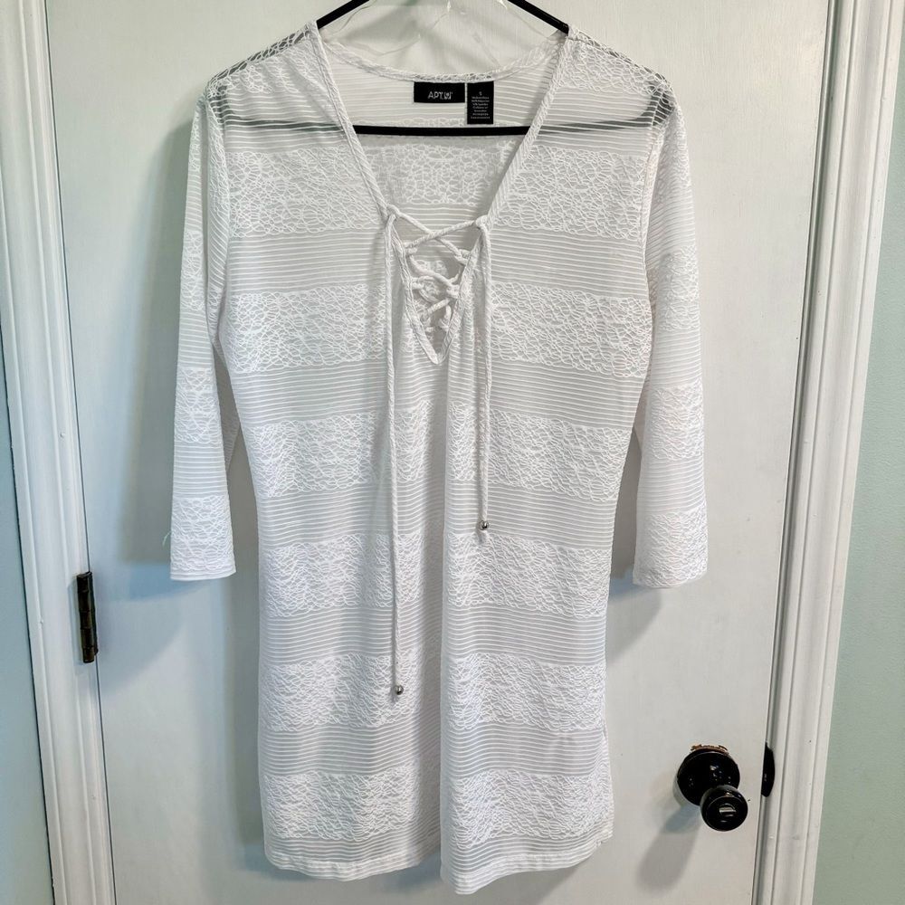 Apt. 9 White Lace Swim Cover Dress